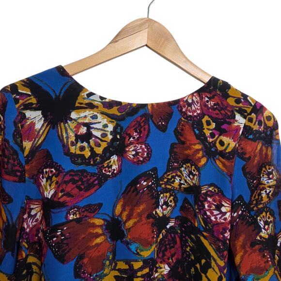 Show Me Your Mumu Womans SZ M Butterfly Sheer Long Sleeve Mini Dress Festival - Picture 6 of 7
